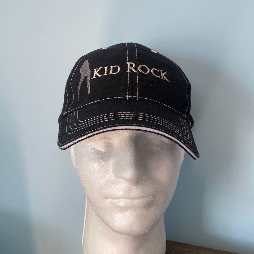 Kid Rock “American Bad Ass” Black Hat With White Stitching And Embroidered Logo - Picture 9 of 11